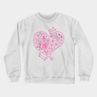 Two Cute Bunnies in Love 3D Crewneck Sweatshirt